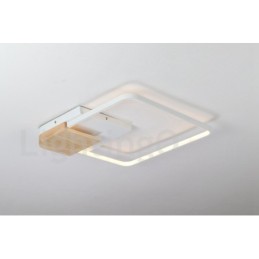 Lámpara de techo ultrafina cuadrada de madera blanca regulable que también se puede usar como luz de pared.