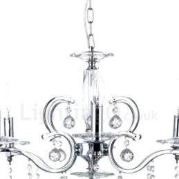 Elegante candelabro de cristal cromado