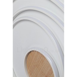 Lámpara de techo ultrafina de madera con anillos blancos regulables, también se puede usar como luz de pared.