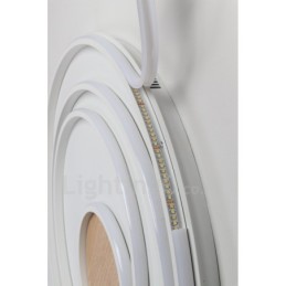 Lámpara de techo ultrafina de madera con anillos blancos regulables, también se puede usar como luz de pared.