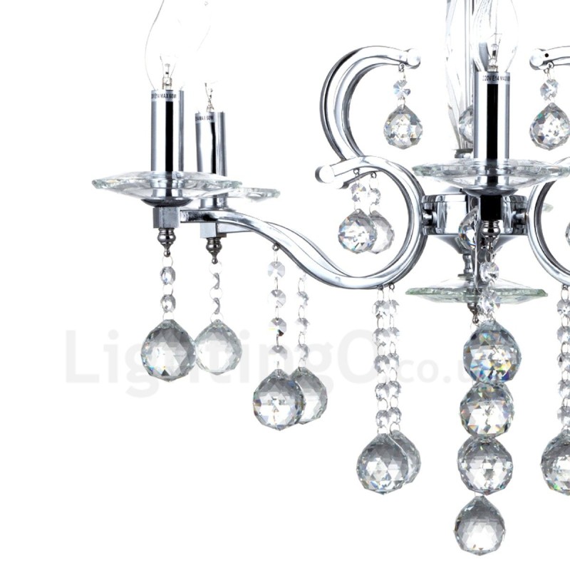 Elegante candelabro de cristal cromado