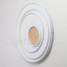 Lámpara de techo ultrafina de madera con anillos blancos regulables, también se puede usar como luz de pared.
