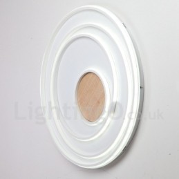 Lámpara de techo ultrafina de madera con anillos blancos regulables, también se puede usar como luz de pared.