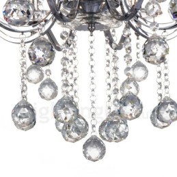 Elegante candelabro de cristal cromado