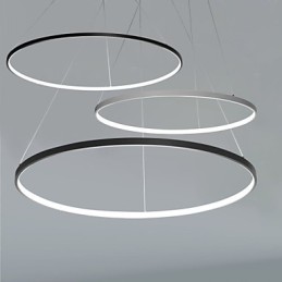 Lámpara colgante de diseño moderno con anillo regulable de 63 W y 100 cm de diámetro