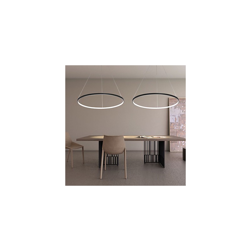 Lámpara colgante de diseño moderno con anillo regulable de 63 W y 100 cm de diámetro