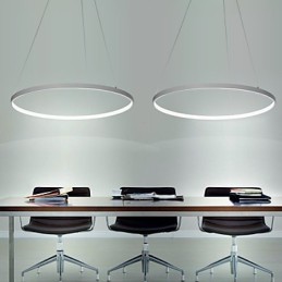Lámpara colgante de diseño moderno con anillo regulable de 63 W y 100 cm de diámetro