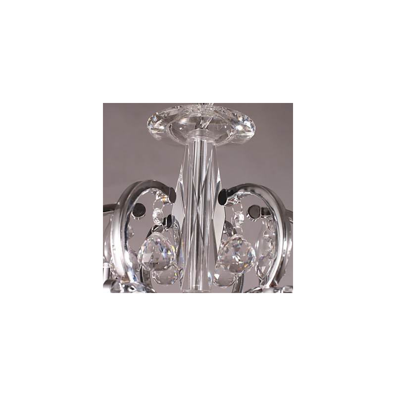 Elegante candelabro de cristal cromado