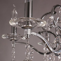 Elegante candelabro de cristal cromado