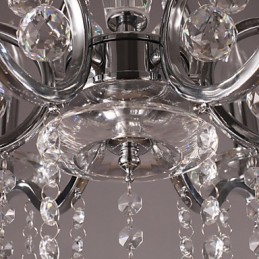 Elegante candelabro de cristal cromado