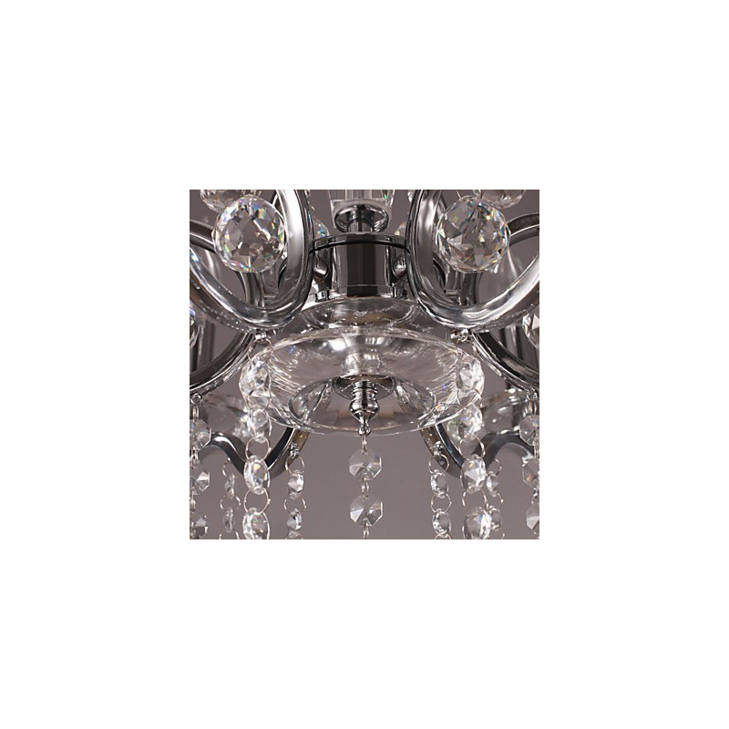 Elegante candelabro de cristal cromado