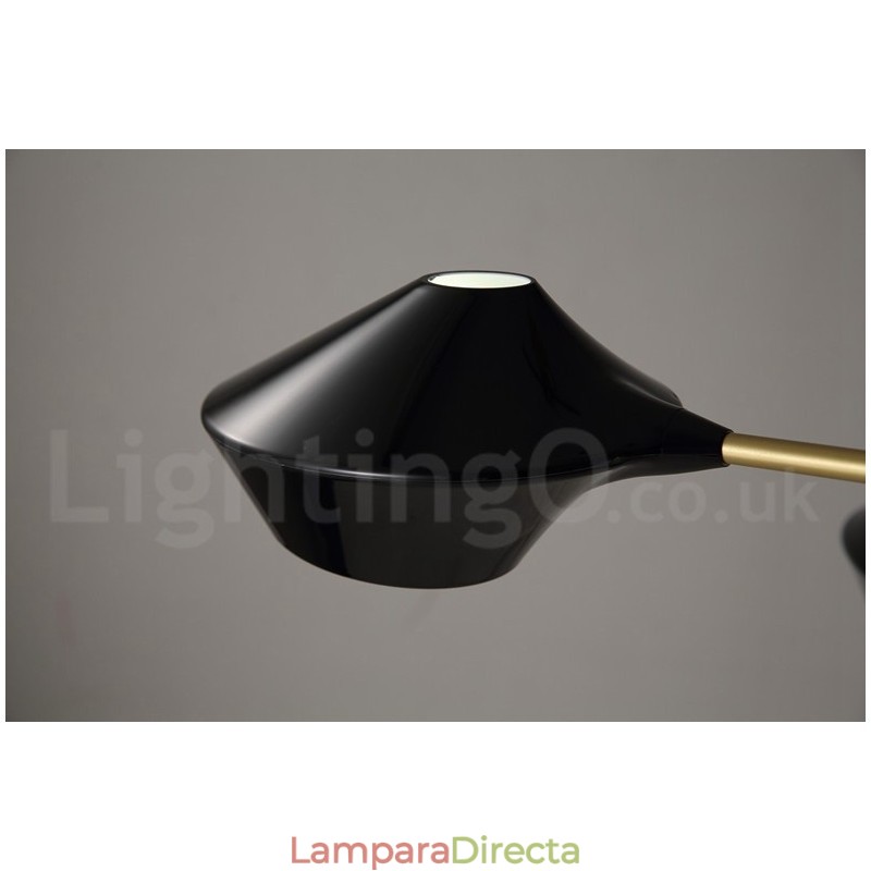 Lámpara de araña moderna y contemporánea con pantallas acrílicas blancas y negras
