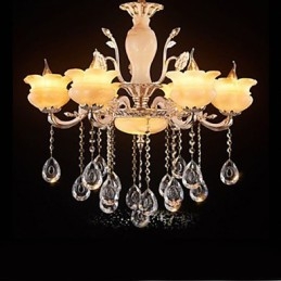 Lámpara colgante de cristal de jade estilo vela