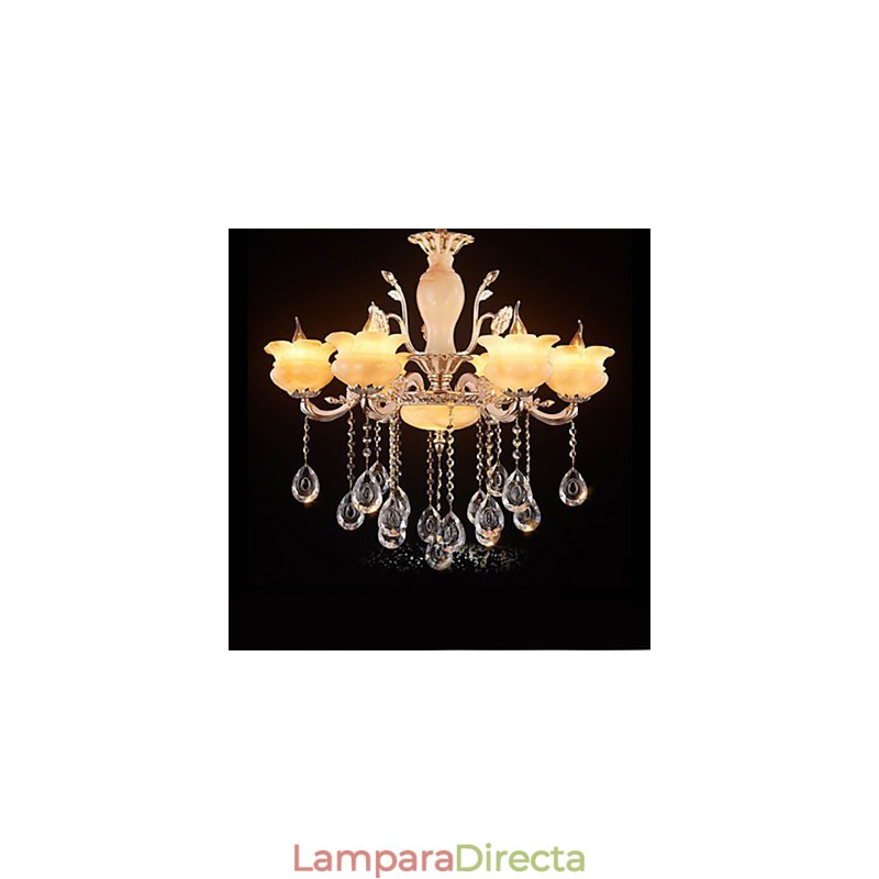 Lámpara colgante de cristal de jade estilo vela