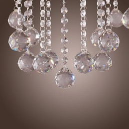 Elegante candelabro de cristal cromado