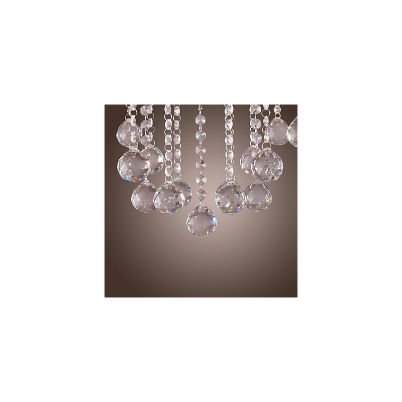 Elegante candelabro de cristal cromado