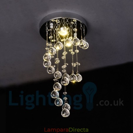 Lámpara de techo empotrada redonda de cristal K9 moderna de 1 luz Lámpara de techo empotrada redonda de cristal K9 moderna de 1 luz