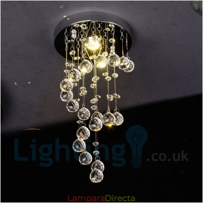 Lámpara de techo empotrada redonda de cristal K9 moderna de 1 luz
