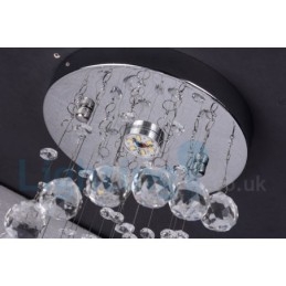 Lámpara de techo empotrada redonda de cristal K9 moderna de 1 luz