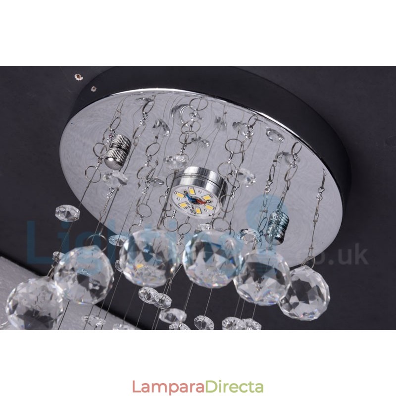 Lámpara de techo empotrada redonda de cristal K9 moderna de 1 luz