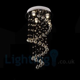 Lámpara de techo empotrada redonda de cristal K9 moderna de 3 luces