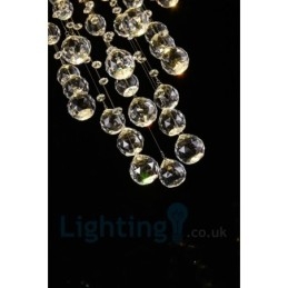 Lámpara de techo empotrada redonda de cristal K9 moderna de 6 luces