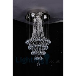 Lámpara de techo empotrada redonda de cristal K9 moderna de 4 luces