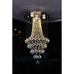 Lámpara de techo empotrada redonda de cristal K9 moderna de 4 luces