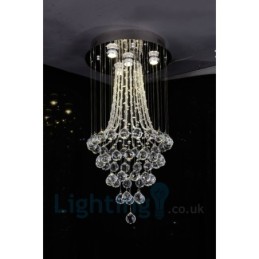 Lámpara de techo empotrada redonda de cristal K9 moderna de 4 luces