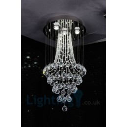 Lámpara de techo empotrada redonda de cristal K9 moderna de 4 luces