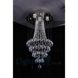 Lámpara de techo empotrada redonda de cristal K9 moderna de 4 luces