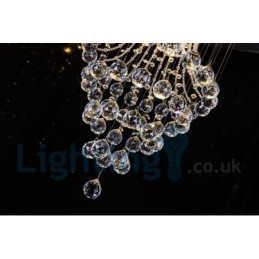 Lámpara de techo empotrada redonda de cristal K9 moderna de 4 luces