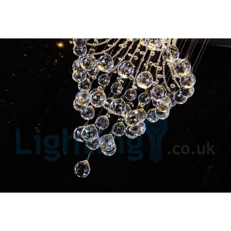 Lámpara de techo empotrada redonda de cristal K9 moderna de 4 luces