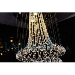 Lámpara de techo empotrada redonda de cristal K9 moderna de 4 luces