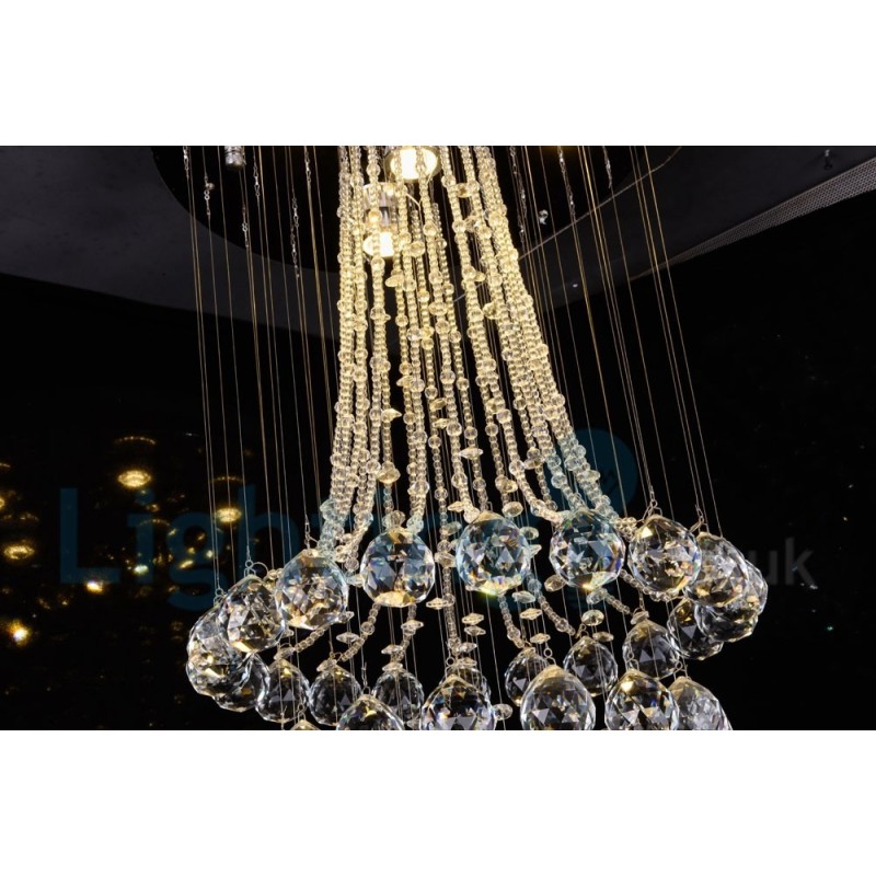 Lámpara de techo empotrada redonda de cristal K9 moderna de 4 luces