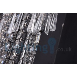 Lámpara de techo empotrada redonda de cristal K9 moderna, 4 GU10 + 8 G4, 150 cm de largo
