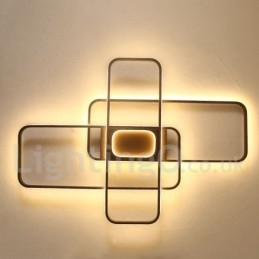 Lámpara de techo moderna y contemporánea de aluminio con acabado en pintura, empotrada con regulador de intensidad remoto. También se puede usar como lámpara de pared.