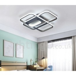 Lámpara de techo moderna y contemporánea de aluminio con acabado en pintura, empotrada con regulador de intensidad remoto. También se puede usar como lámpara de pared.