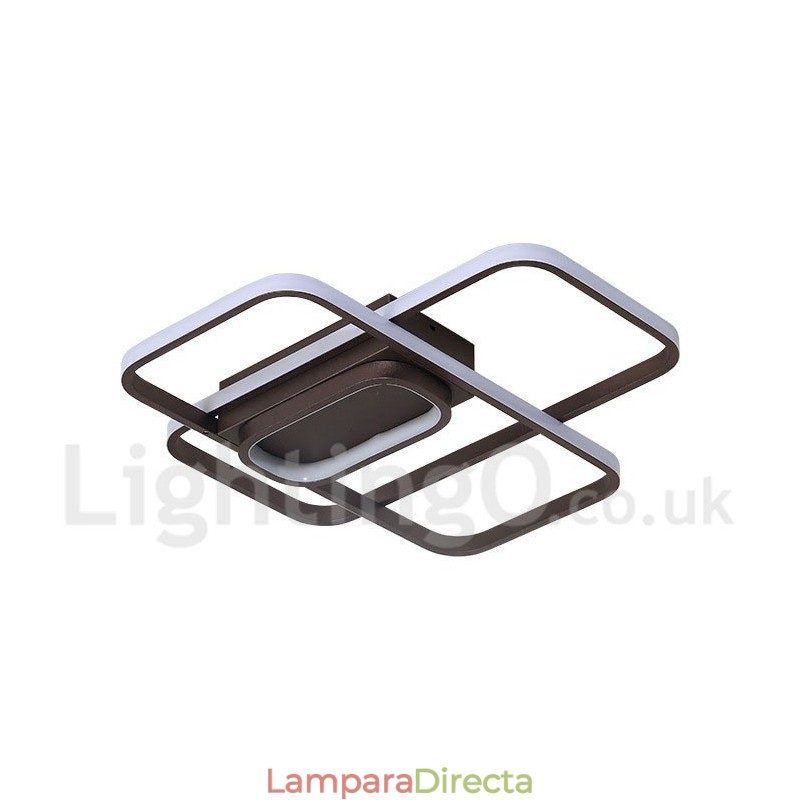 Lámpara de techo moderna y contemporánea de aluminio con acabado en pintura, empotrada con regulador de intensidad remoto. También se puede usar como lámpara de pared.