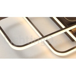 Lámpara de techo moderna y contemporánea de aluminio con acabado en pintura, empotrada con regulador de intensidad remoto. También se puede usar como lámpara de pared.