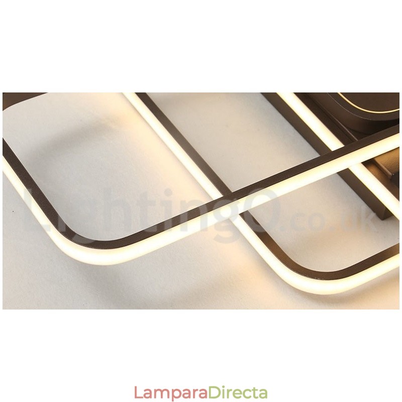 Lámpara de techo moderna y contemporánea de aluminio con acabado en pintura, empotrada con regulador de intensidad remoto. También se puede usar como lámpara de pared.