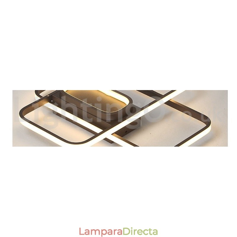 Lámpara de techo moderna y contemporánea de aluminio con acabado en pintura, empotrada con regulador de intensidad remoto. También se puede usar como lámpara de pared.