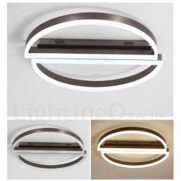 Lámpara de techo redonda moderna y contemporánea de aluminio, empotrada, con regulador de intensidad remoto. También se puede usar como luz de pared.