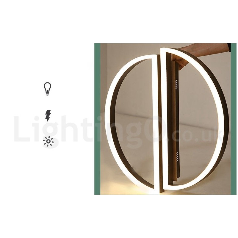 Lámpara de techo redonda moderna y contemporánea de aluminio, empotrada, con regulador de intensidad remoto. También se puede usar como luz de pared.
