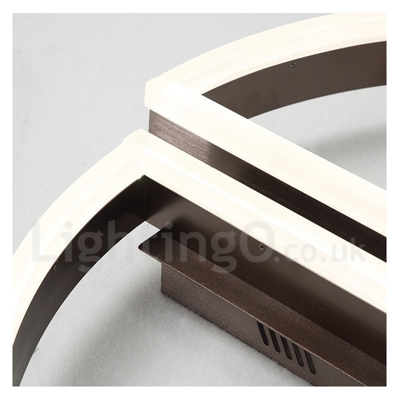 Lámpara de techo redonda moderna y contemporánea de aluminio, empotrada, con regulador de intensidad remoto. También se puede usar como luz de pared.