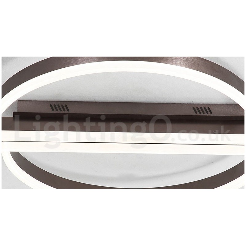Lámpara de techo redonda moderna y contemporánea de aluminio, empotrada, con regulador de intensidad remoto. También se puede usar como luz de pared.