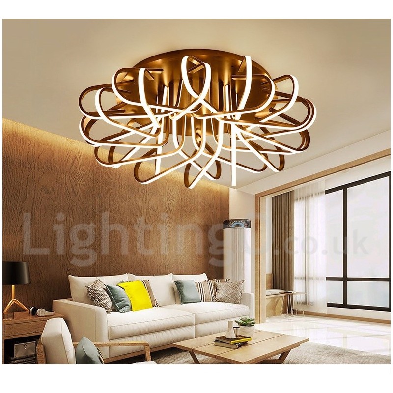 Lámpara de techo empotrada de aluminio moderna y contemporánea con forma de nido de pájaro, regulable y también se puede usar como luz de pared.