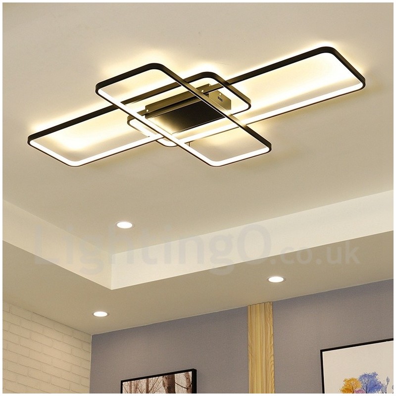 Lámpara de techo moderna y contemporánea de aluminio con pintura, lámpara de pared empotrada con regulador de intensidad remoto para sala de estar y dormitorio. También se puede usar como lámpara de pared.
