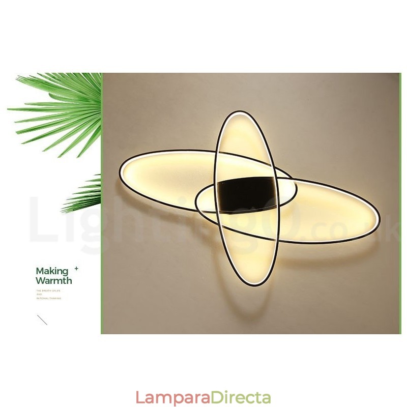 Lámpara de techo moderna y contemporánea de aluminio ovalada regulable, lámpara empotrada para sala de estar y dormitorio. También se puede usar como luz de pared.