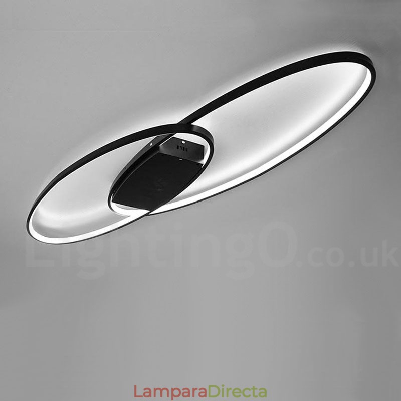 Lámpara de techo moderna y contemporánea de aluminio ovalada regulable, lámpara empotrada para sala de estar y dormitorio. También se puede usar como luz de pared.